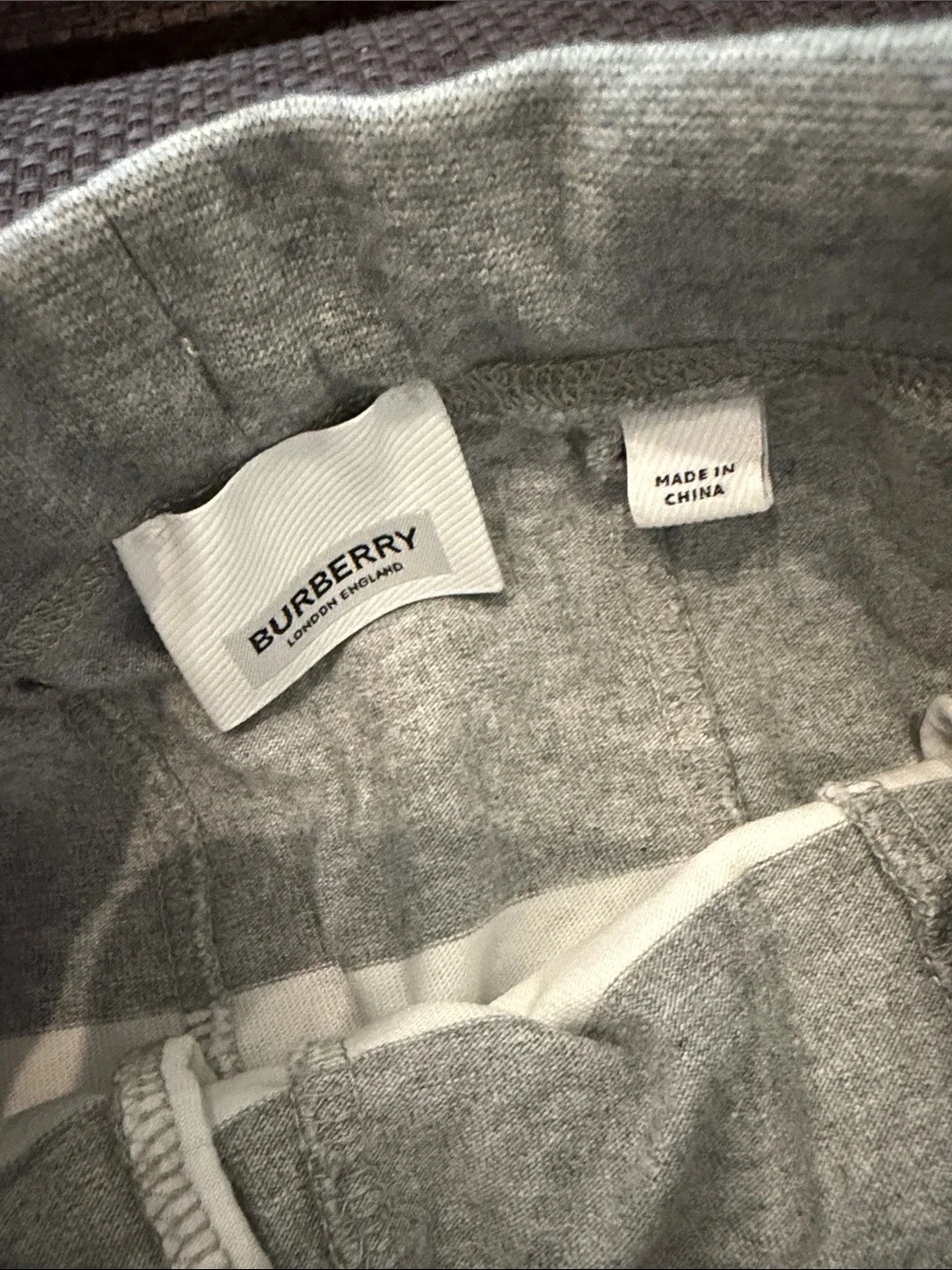 Burberry Kids Gray & Cream Striped Jogger Pants